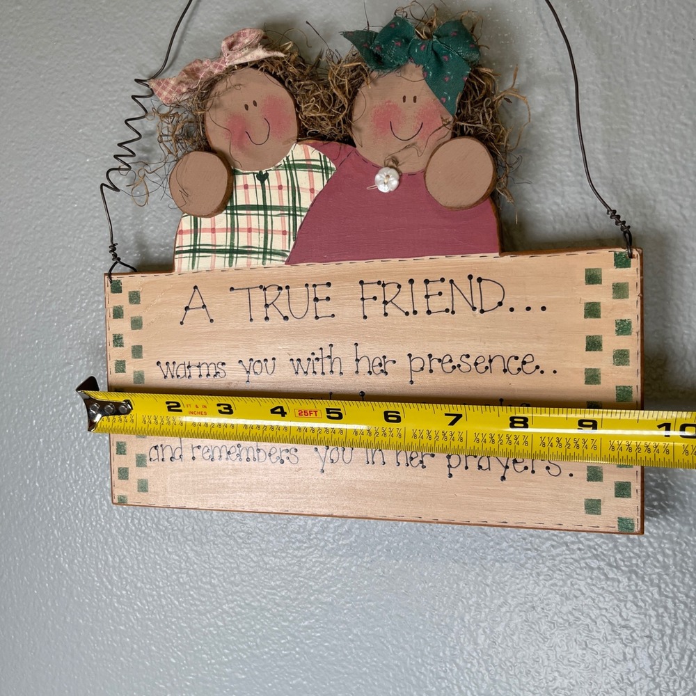 Friendship Vintage Decorative Hand Painted Wooden Wall Hanging Folk Art‎ Style - Picture 10 of 12